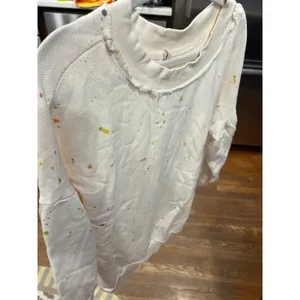 Free People MOVEMENT Womens small Sweatshirt‎ Top Cream Balloon Sleeve thumbnail 2