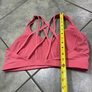 lululemon Free to be Serene Bra Sz 10 Rose Color Outdoor Casual Gym Gorpcore thumbnail 9