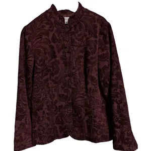 Coldwater Creek Jacket Maroon‎ Red Women Tapestry Button Up Long Sleeve SZ M thumbnail 5
