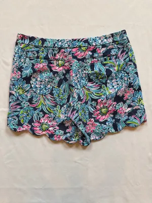Lilly Pulitzer Buttercup Knit Shorts High Tide Navy Pineapple Paradise Size 12 thumbnail 6