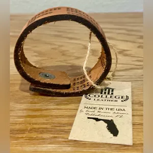 Florida State Seminoles FSU Handcrafted Leather Cuff Bracelet - NWT thumbnail 5