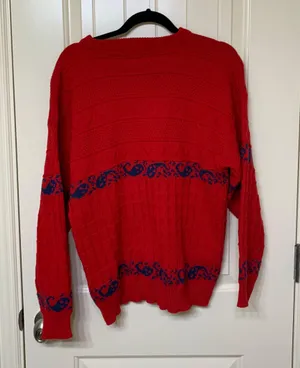 Vintage Grandpa Sweater Red Size L thumbnail 2