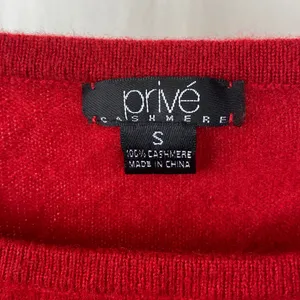 Prive’ 100% Cashmere Red Long Sleeve Crewneck Sweater S thumbnail 3