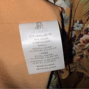 Anthropologie dRA Sheer Blouson Dress S Neutral Floral Chiffon Ruffle Office thumbnail 7