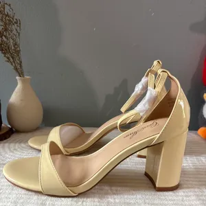 & Other Stories Warm Lemon Block Heel Sandals thumbnail 4