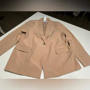 NEW The Drop Women's Blake Long Blazer XL Tan thumbnail 4
