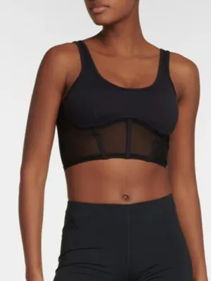 ALO YOGA Airbrush Mesh Corset Tank Top Black thumbnail 2