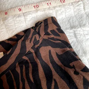 BRIXTON Helena Midi Skirt High Waist Black‎ Brown Zebra Animal Print Medium M thumbnail 5