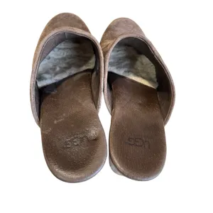 UGG Tan Suede Wooden Heel Clogs Boho‎ Cozy Fall Comfort Shoes Size 7 thumbnail 4