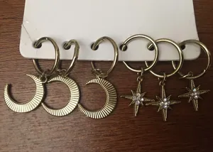 Sugar and Jade Sun Moon Hair Charms Jewelry 6 Piece Stars Moon Gold color thumbnail 2