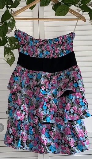 Paradis miss Strapless Floral Ruffle Mini Dress thumbnail 2