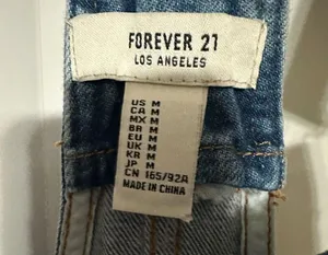 Forever 21 denim jean overall skirt thumbnail 5