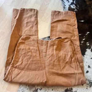 REFORMATION Brown Justin‎ 100% Linen Trouser Pant Size 8 thumbnail 2