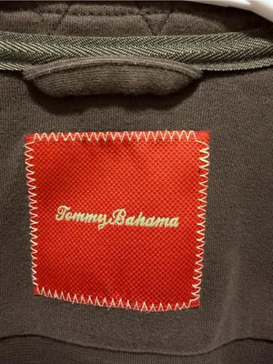 Tommy Bahama brown sweater jacket pima cotton button down FLAWS camping hiking S thumbnail 13