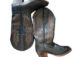 Ariat - Heritage Elastic Calf Black Leather Western Boots Size 6.5B thumbnail 8