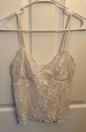 No Boundaries White Lace Cami Tank Top  thumbnail 1