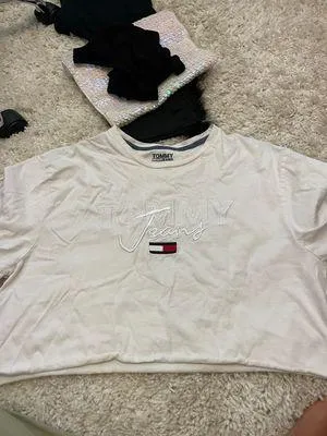 White Tommy Oversized Crop T thumbnail 4