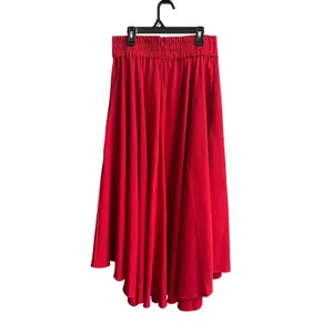 Unbranded High-Low Skirt Womens Medium Red‎ Romantic Flowy Tie Waist Side Slit thumbnail 4