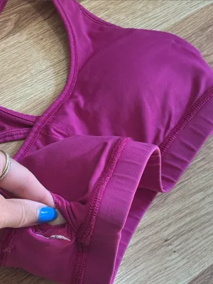 Women's Magenta Sports Bra - Comfortable Racerback Support thumbnail 5