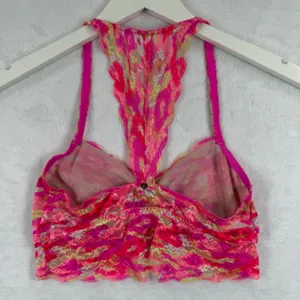 PINK Victoria's Secret Lace‎ Bralette Womens Medium Neon Pink Racerback 36007169 thumbnail 5