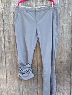 REI Women's Slate Gray Track Pants With Lower Ruching opt on lower leg part Sz16 thumbnail 2
