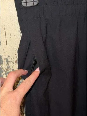 ZARA black elastic waist cuffed trousers, wide leg pants, size XS thumbnail 2