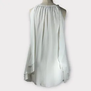 Women’s Saks Fifth Avenue White Layered Chiffon Sleeveless Blouse Size Small#167 thumbnail 3