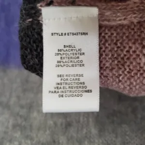 En Creme Under the Stars Womens Sweater Sz M Fuzzy Colorblock Indie Y2K Cozy thumbnail 9