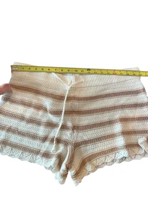 Madden NYC knit cloud dancer crochet beachy shorts Size XXXL thumbnail 4