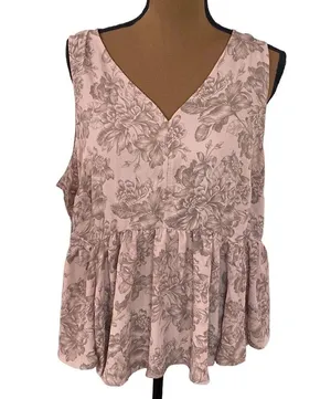 Torrid floral print peplum Georgette midi tank size 1X thumbnail 2