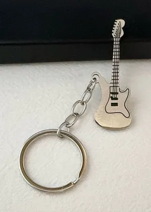 Guitar Car Keychain for Men Women Electric Guitar Keychain Key Ring Bag Charm thumbnail 1