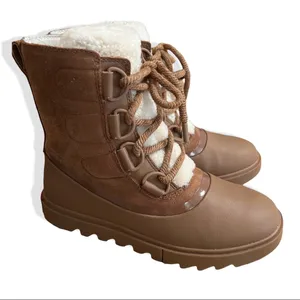 NWOB SOREL Joan of Arctic Next Lite Shearling-Trimmed Leather Boots thumbnail 4