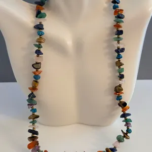 Southwestern Y2K Natural Gemstone Necklace Turquoise Amethyst Tiger Eye and More thumbnail 6