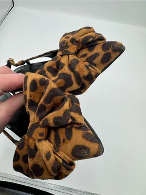 Marc Fisher Arzia2 Leopard Print Slingback Kitten Heels Dark Brown Size 5 office thumbnail 2