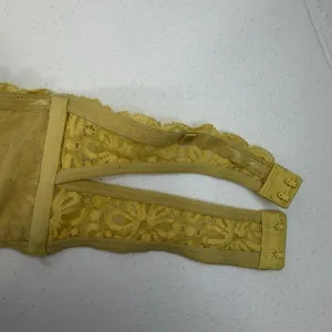 Victoria's‎ Secret S Small Bralette Bra Lace Strapless Unlined Wireless Yellow thumbnail 8
