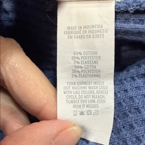 Aerie Blue High Waisted Cozy Waffle Knit Pull On High Waist Flare Pants Medium thumbnail 6
