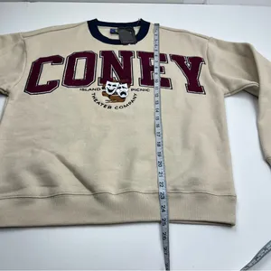 Coney Island Picnic Theater‎ Company Graphic Sweatshirt Womens Small Cream NEW thumbnail 8