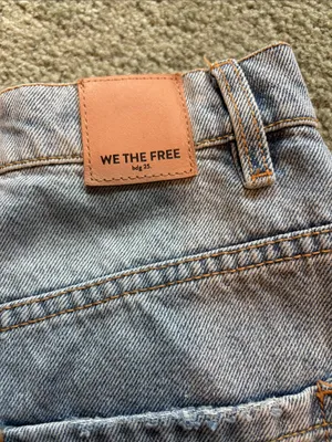 We The Free Light Blue Button Fly Distressed Denim Mini Skirt thumbnail 5