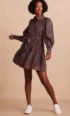 Summersalt The Countryside Poplin Tiered Shirtdress Szie S thumbnail 1