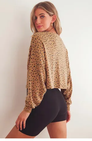 Lulus Last Spot Rust Brown Dot Print Pullover Sweatshirt thumbnail 2