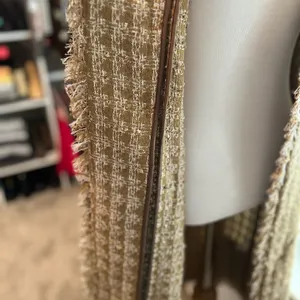 Elie Tahari Metallic Gold Tweed Long Coat Size Small NWT thumbnail 7