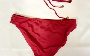 Coastal Blue Red Bikini Set Size M thumbnail 3