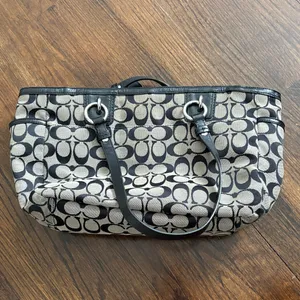 Coach Black and Gray Signature Shoulder Bag thumbnail 3