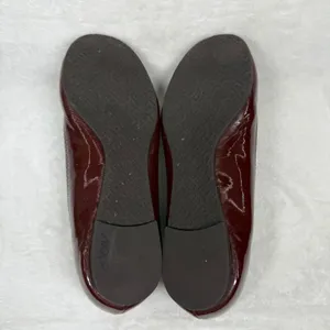 Tory Burch Reva Ballet Flats Burgundy Patent Leather Gold Medallion Womens‎ 7M thumbnail 11