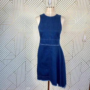 N/Nicholas Denim Flare‎ Side Sleeveless Dress Blue thumbnail 3
