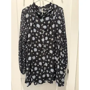 FREE PEOPLE Medallion Print Turn Turn Relaxed Fit Long Sleeve Mini Dress Medium thumbnail 2