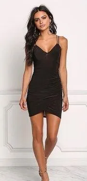 Double Strap Surplice Bodycon Dress thumbnail 1