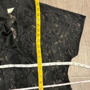 VTG 80s Victorias Secret Gold Label Black Floral Lace Sheer Lingerie Top‎ Small thumbnail 9