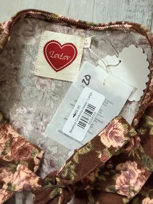 Bohme LovLov Beatrice Corduroy Brown Floral Mini Dress size large thumbnail 11