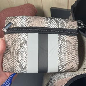 Large Neoprene Snakeskin Tote Bag with Matching Wristlet 14x9.5x11 thumbnail 2